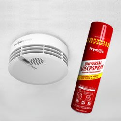 Rauchwarnmelder und Feuerlöschspray